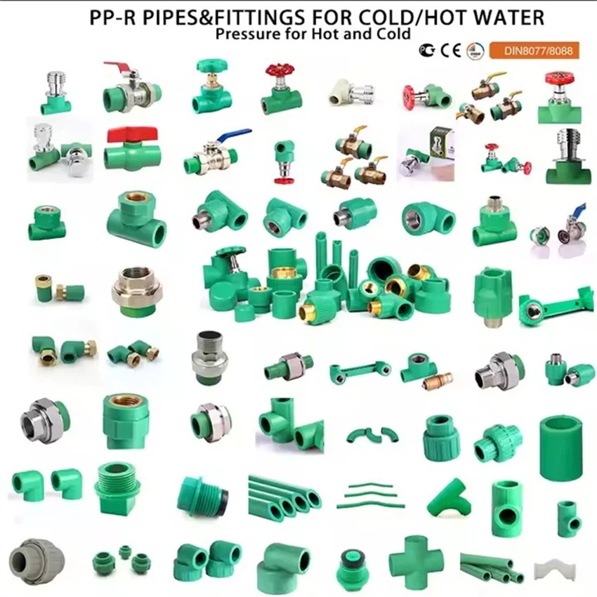 Issiq va sovuq suv uchun PPR quvur qismlari